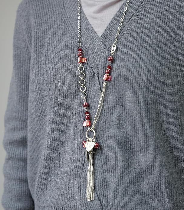 FULU AUTUMN Long Necklaces for Women Trendy Long Chunky Beaded Necklace Boho Fashion Costume Jewelry Mothers Day Gifts for Her