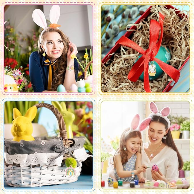 MARFOREVER Easter Charms, 40Pcs/20 Pairs Easter Charms for Jewelry Making, Assorted Egg Bunny Rabbit Enamel Charm Pendants for Bracelet Necklace Earrings Making Accessories