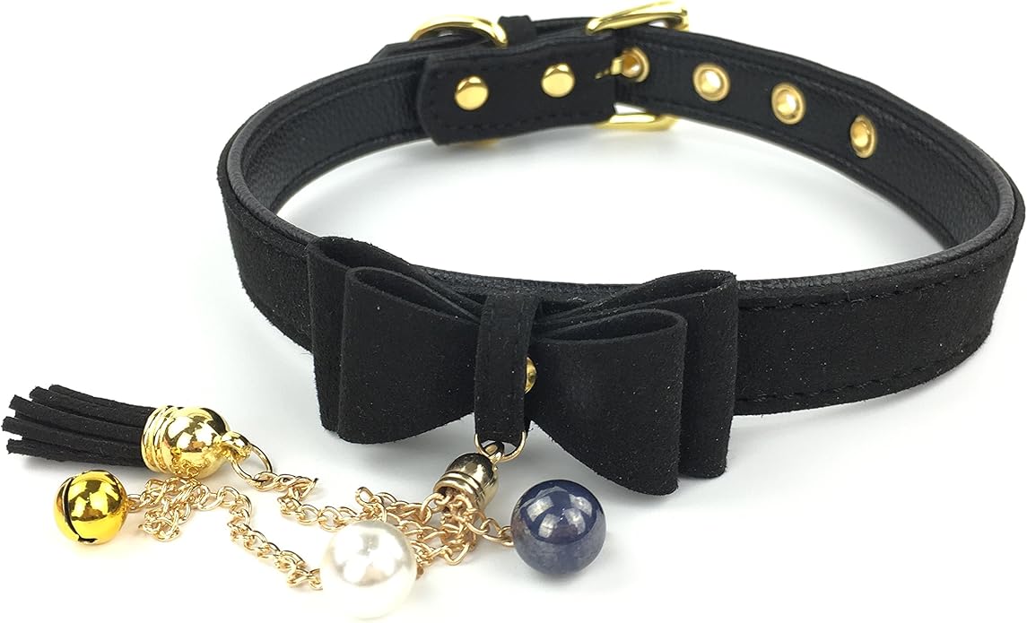 Bell Choker Collar Necklace Lolita Bow Collar Cat Kitty Velvet Necklace