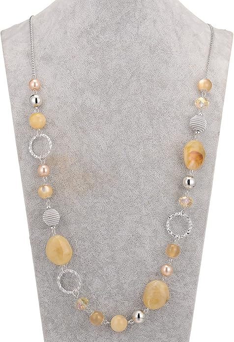 PEARL&CLUB Long Beaded Necklaces For Women - Sweater Chain Fashion Jewelry Necklace Gifts For Women