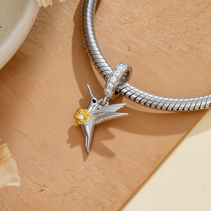PROESS Sterling Silver/Red Panda/Cow/Highland Cow/Otter/Squirrel/Elephant/Axolotl/Cat/Fox/Bee/Butterfly/Hummingbird/Tiger/Lion/Mokeny/Koala/Dog Charm Animal Charms Bead for Jewelry Making