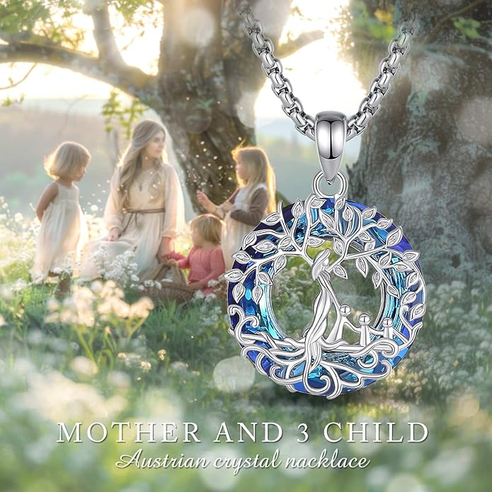 Vito 925 Sterling Silver Tree of Life Necklace for Women, Mother Tree Pendant for Mom Mother Necklace Mother's Day Jewelry Gift for Wife Grandma, 18/22 Inch Chain