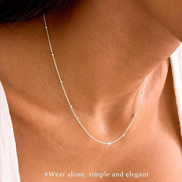 3PCS Gold Necklaces for Women,Chunky Statement Gold Plated Necklace Stack Layered Sterling Silver Herringbone Chains for Women Dainty Trendy Silver Chains Stacked Jewelry Gifts