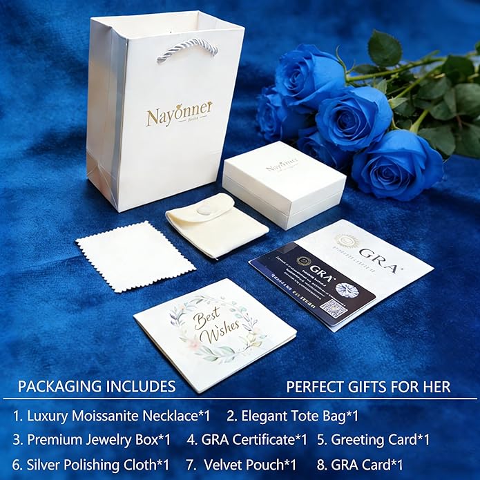 Gorgeous Moissanite Necklaces for Women - Valentine's Day Gifts for Wife Girlfriend, 925 Sterling Silver 1-3CT Moissanite Pendant Jewelry, Wedding Anniversary Birthday Christmas for Mom