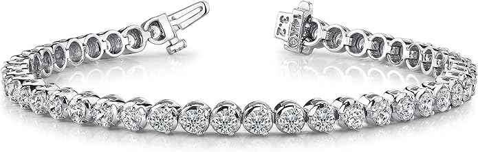 Houston Diamond District 3 to 30 Carat Classic LAB GROWN Diamond Tennis Bracelet 3 Prong Luxury Collection (D-E Color, VS1-VS2 Clarity)