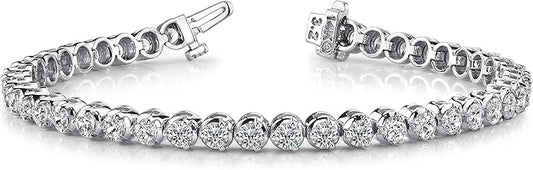 Houston Diamond District 3 to 30 Carat Classic LAB GROWN Diamond Tennis Bracelet 3 Prong Luxury Collection (D-E Color, VS1-VS2 Clarity)