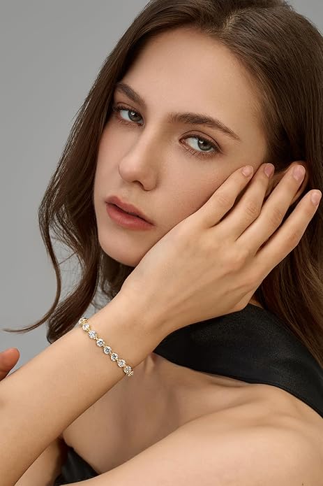 14K Gold Filled Tennis Bracelet for Women-3mm,4mm 5mm CZ Stone Classic Gold Bracelet for Women, Valentines, Mothers, Christmas Jewelry Gift for Women
