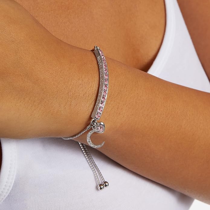 INSPIRED VOICES Sterling Silver Plated Charm Bracelets for Women - Easy Adjustable Bracelets