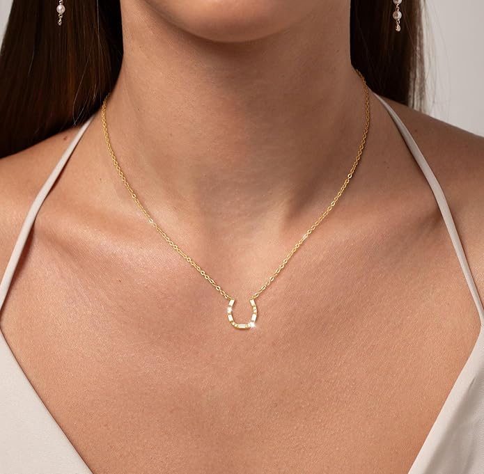 CHESKY 14K Gold Plated Pendant Necklace for Women, Dainty Pendant Necklace Trendy Cubic Zirconia Choker Necklaces for Women Simple Gold Everyday Jewelry