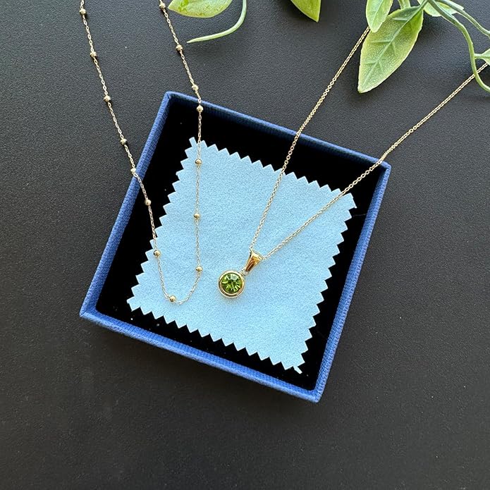 14K Gold-Plated Women's Double-Layer Birthstone Necklace Delicate Round Birthstone Pendant with a Simple Necklace, a Birthday Gift for Women Teenage Girls