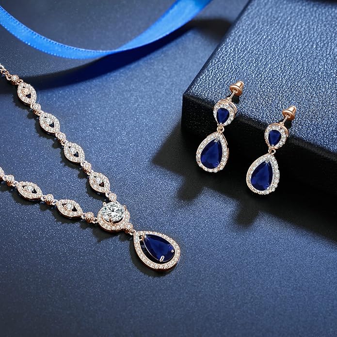 GULICX AAA Cubic Zirconia CZ Silver Plated Base Women's Party Jewelry Set Earrings Pendant Necklace