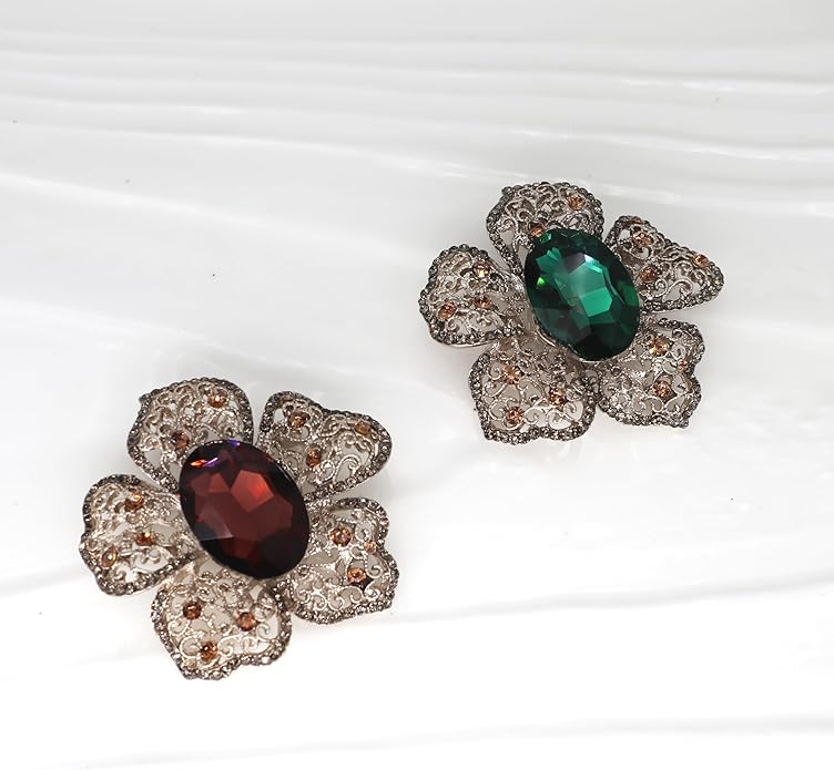 Brooch Pins for Women Girls Fashion Flower Crystal Rhinestone Pearl Jewelry