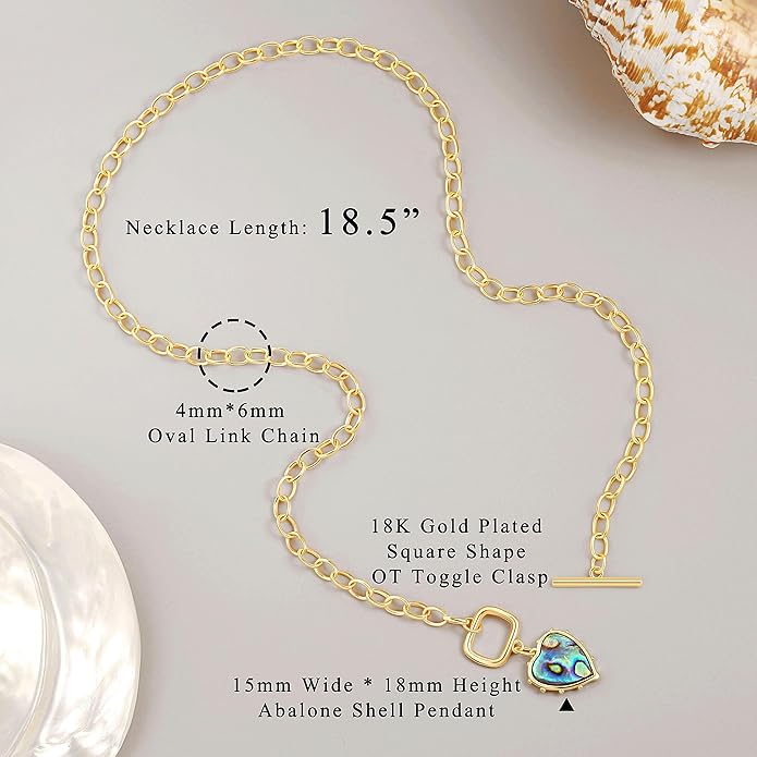 Aobei Pearl 18K Gold Plated Moon Star Lion Evil Eye Love Heart Cross Pendant Necklace Medallion Paperclip Chian Choker Layering Jewery for Women