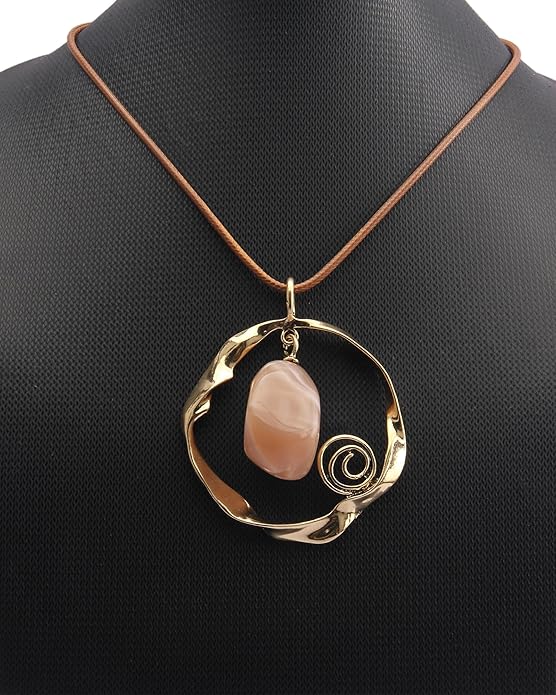GelConnie Boho Necklaces for Women Vintage Silver Circles Long Pendant Necklace Cowgirl Sweater Necklace Adjustable Leather Choker Necklace for Women