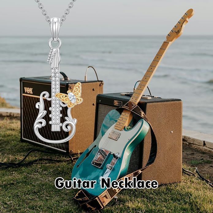 Violinist Necklace Sterling Silver Music Crystal Jewelry Saxophone Cello Violin Piano Flute Music Note Necklace Music Gifts for Women Girl Daughter