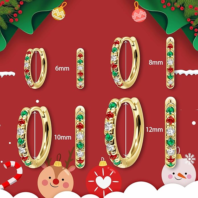 Small Gold Huggie Hoop Earrings Set for Women Men Hypoallergenic 14K Plated Stack Cartilage Earrings, Multiple Piercing Lightweight Mini Thin Cute Dainty Trendy Jewelry Set Christmas Gifts for Women