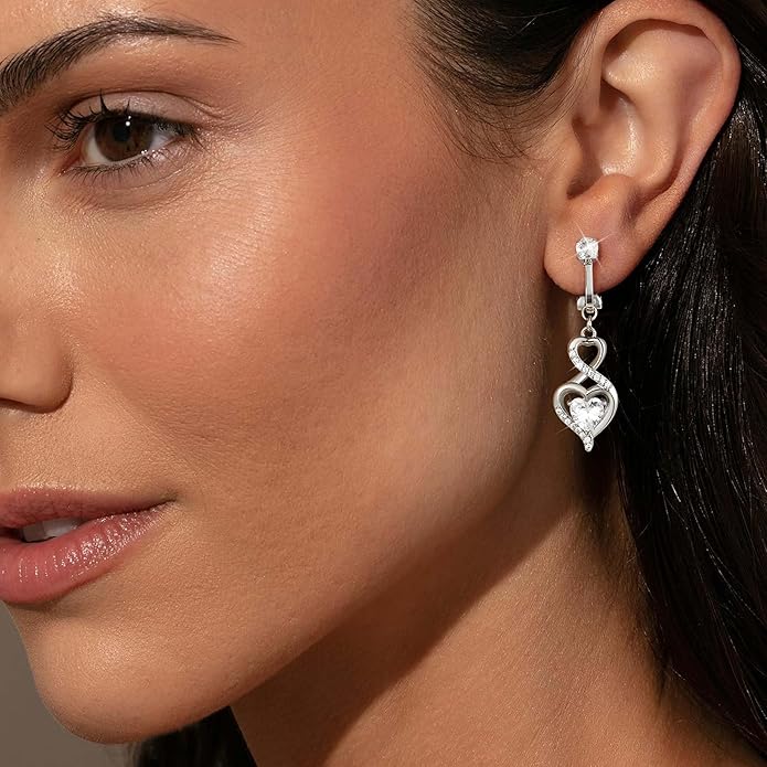 Clip On Earrings Sliver Dangle Earrings for Women Trendy Hanging Drop Earing Hypoallergenic Clip On Earring Birthday Gifts for Women Jewelry
