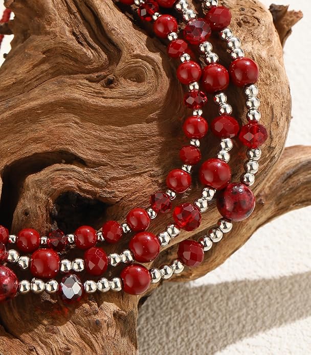 Noessla Beaded Statement Necklaces for Women Layered Chunky Bead Necklace Fashion Costume Jewelry Gifts for Mom