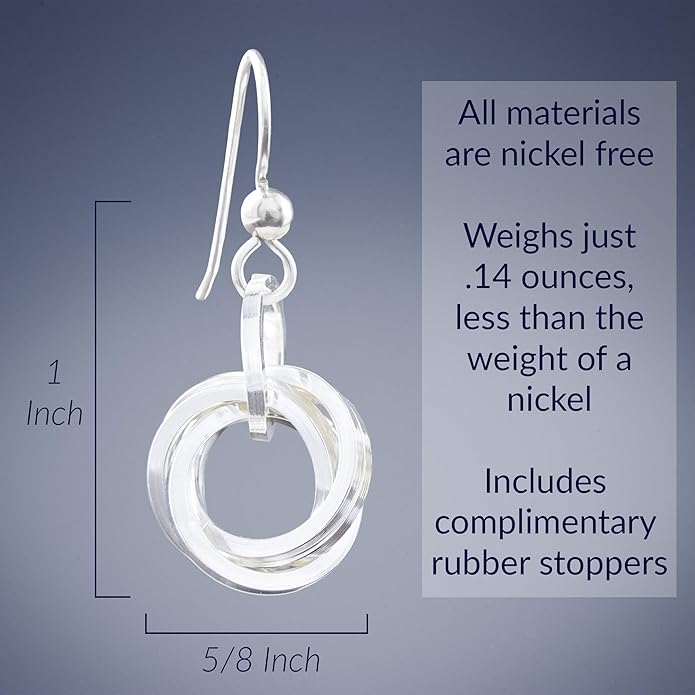 Tahmi Real Sterling Silver 925 Everyday Jewelry Set for Women | Minimalist Necklace & Dangle Earrings | Classic Silver Jewelry Gift For Her, 18"
