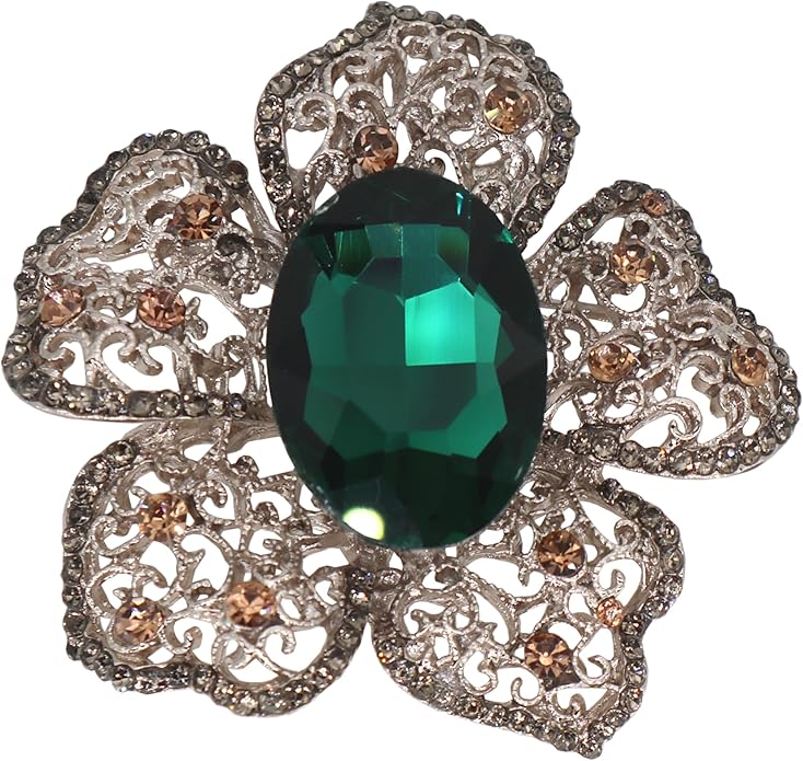 Brooch Pins for Women Girls Fashion Flower Crystal Rhinestone Pearl Jewelry