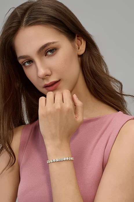 14K Gold Filled Tennis Bracelet for Women-3mm,4mm 5mm CZ Stone Classic Gold Bracelet for Women, Valentines, Mothers, Christmas Jewelry Gift for Women
