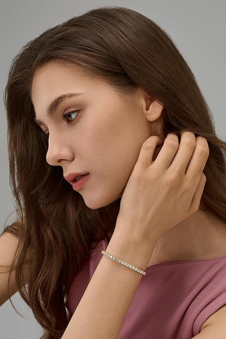 14K Gold Filled Tennis Bracelet for Women-3mm,4mm 5mm CZ Stone Classic Gold Bracelet for Women, Valentines, Mothers, Christmas Jewelry Gift for Women