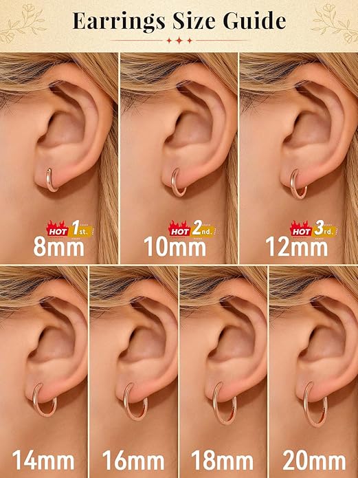 FaithHeart Sterling Silver Hoop Earrings for Women, Hypoallergenic Huggie Hoop Earrings Lightweight Small Cartilage Earrings Hoop Earring Dainty Everyday Earrings 6/8/10/12/14/15/16/18/20mm