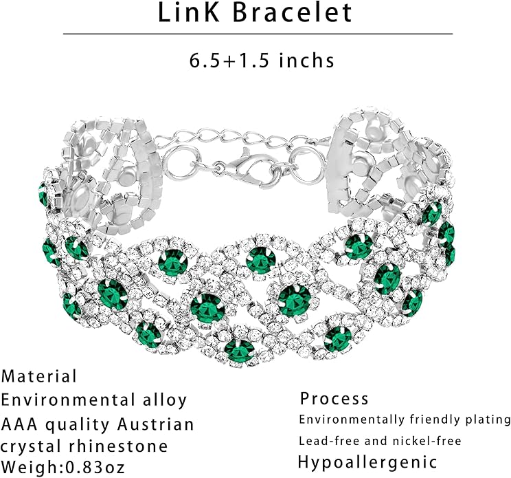 3/4 Pieces Women Jewelry Set Artificial Rhinestone Crystal Bride Statement Choker Necklace Tiara Crown Link Bangle Bracelet Teardrop Dangle Earrings Set