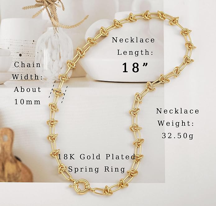 Aobei Pearl 18K Gold Plated Paperclip Chain Choker Satellite Chain Freshwater Cultured Biwa Pearl Pendant Necklace Dainty Jewelry for Women