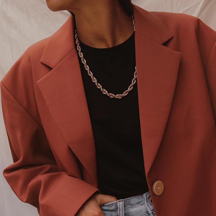 Hey Harper Gold Necklace For Women Trendy Necklace - 14K Golden PVD Coating Waterproof & Sweatproof Non Tarnish Jewelry Chain Necklaces