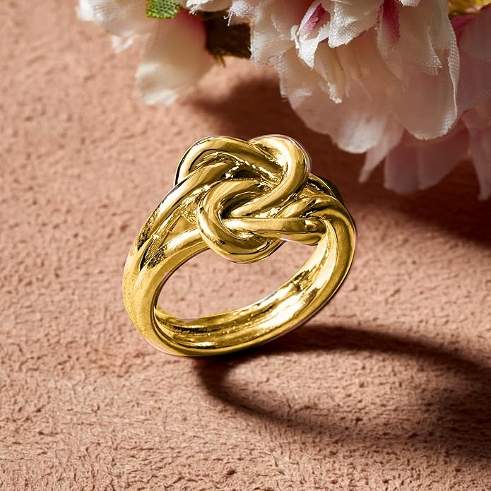 Ross-Simons Italian 18kt Gold Over Sterling Double Love Knot Ring