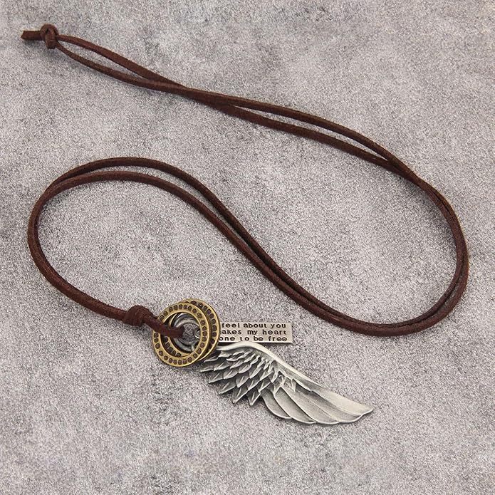 GelConnie Boho Necklaces for Women Vintage Silver Circles Long Pendant Necklace Cowgirl Sweater Necklace Adjustable Leather Choker Necklace for Women