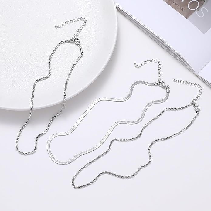 wgoud Gold Necklace for Women Waterproof,14K Real Gold Plated Herringbone Choker Necklace for Women Trendy, Dainty Gold Chain Necklaces Stack,Simple Layered Gold Necklaces for Women Jewelry Gifts