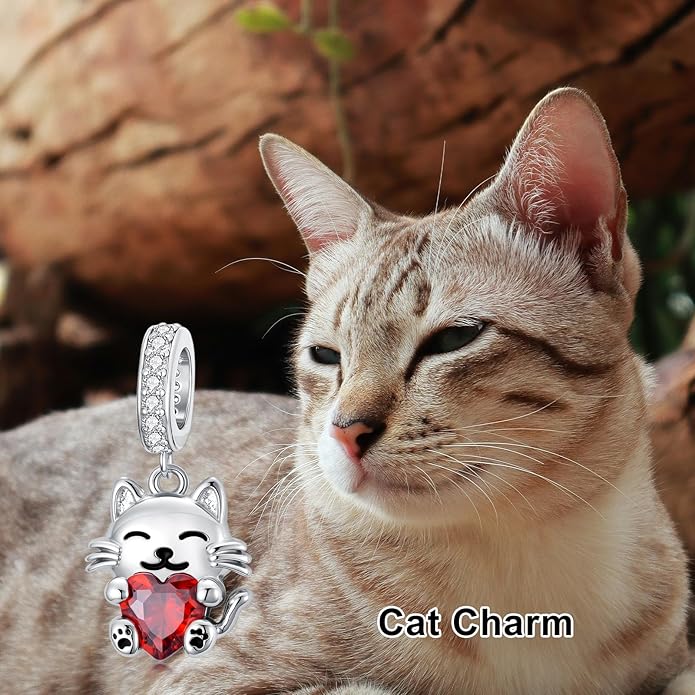 PROESS Sterling Silver/Red Panda/Cow/Highland Cow/Otter/Squirrel/Elephant/Axolotl/Cat/Fox/Bee/Butterfly/Hummingbird/Tiger/Lion/Mokeny/Koala/Dog Charm Animal Charms Bead for Jewelry Making