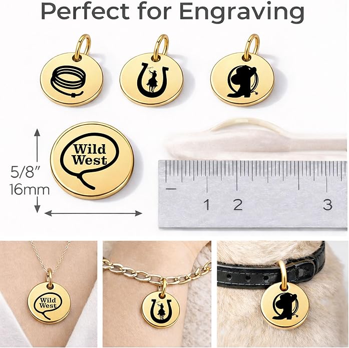 SM Design Western Charm Set of 4 – Stainless Steel Western Charms for Bracelets & Necklaces – Cowgirl, Ranch & Country Style Jewelry Charms – Western Gift for Women & Moms
