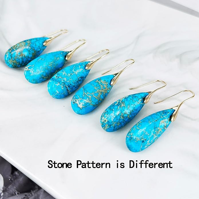 SELOVO Stone Fishhook Dangle Drop Earrings Statement Earrings for Women Stone