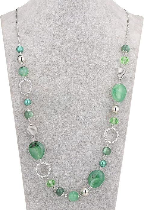 PEARL&CLUB Long Beaded Necklaces For Women - Sweater Chain Fashion Jewelry Necklace Gifts For Women