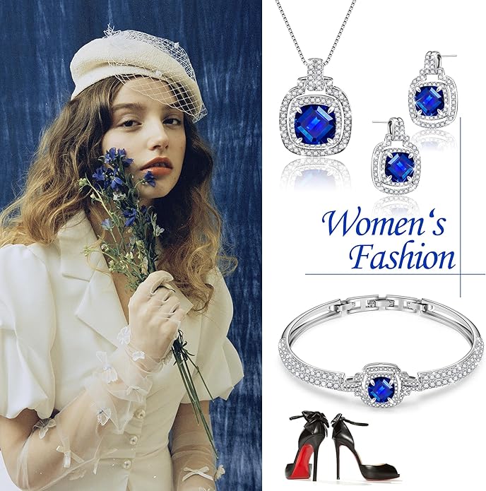 Celestial Whispers Crystal Jewelry Sets For Women Bracelet Necklace and Earrings Sets Idea Gift for Wife Girlfriend or Mothers