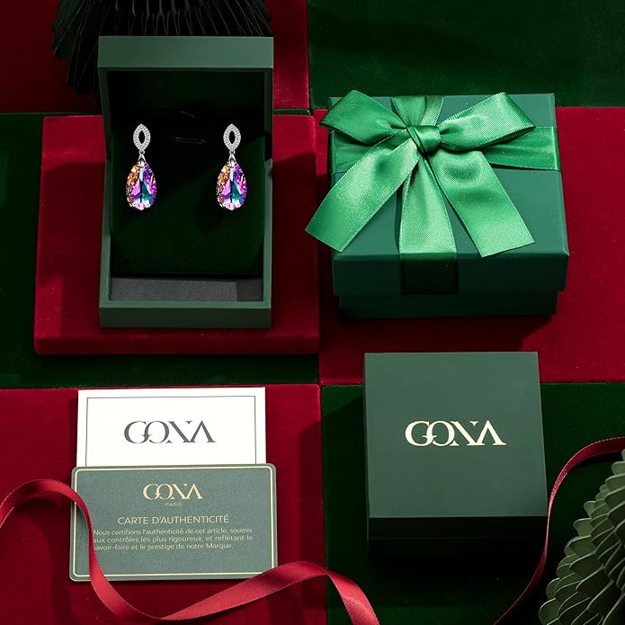 925 Sterling Silver Earrings, Created with Swarovski® Crystals, White Gold Plated, Earrings for Women, Gift for Women – for Birthday, Anniversary, Christmas & Valentine's Day
