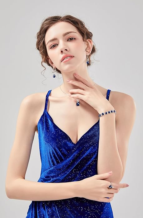 GZWHD Jewelry Set for Women CZ Earrings Necklace Ring Bracelet Set Prom Party Wedding Jewelry Gift for Mother Friend Wife