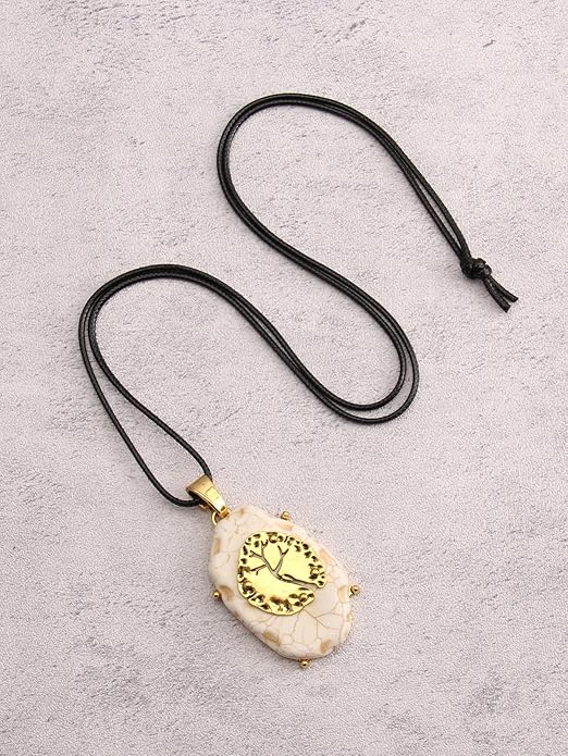GelConnie Boho Necklaces for Women Vintage Silver Circles Long Pendant Necklace Cowgirl Sweater Necklace Adjustable Leather Choker Necklace for Women