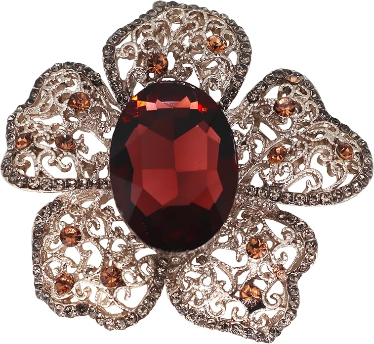 Brooch Pins for Women Girls Fashion Flower Crystal Rhinestone Pearl Jewelry