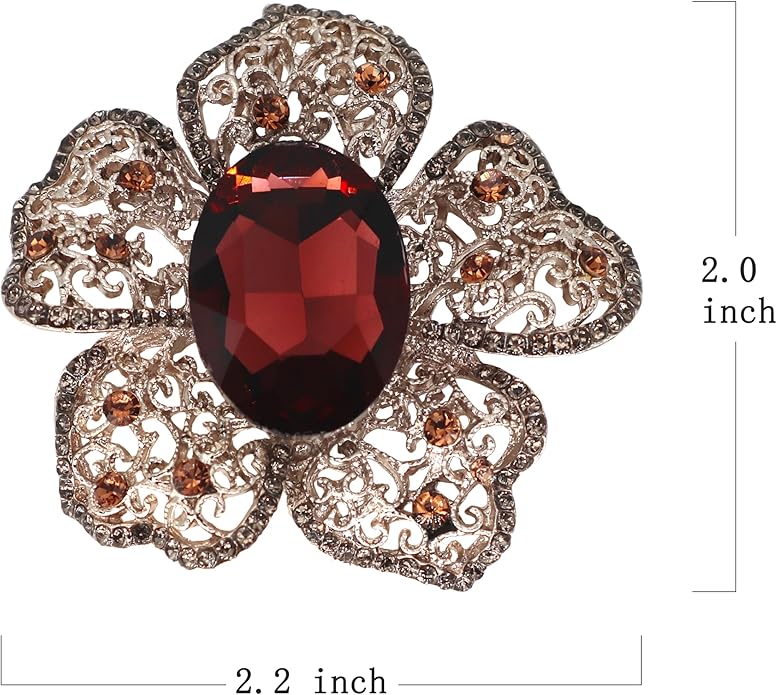 Brooch Pins for Women Girls Fashion Flower Crystal Rhinestone Pearl Jewelry