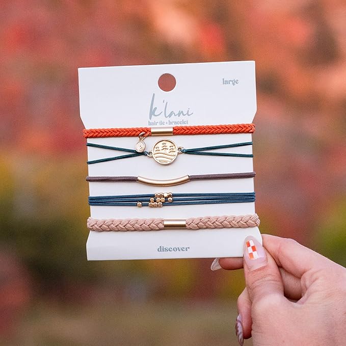 K'lani Hair Tie Bracelets for Women - Elastic Hair Bands That Double as Stylish Jewelry - Imagine - Small