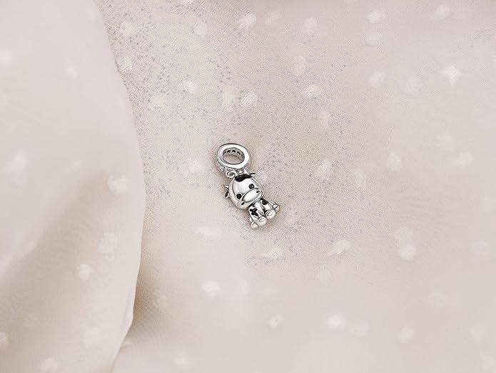 PROESS Sterling Silver/Red Panda/Cow/Highland Cow/Otter/Squirrel/Elephant/Axolotl/Cat/Fox/Bee/Butterfly/Hummingbird/Tiger/Lion/Mokeny/Koala/Dog Charm Animal Charms Bead for Jewelry Making