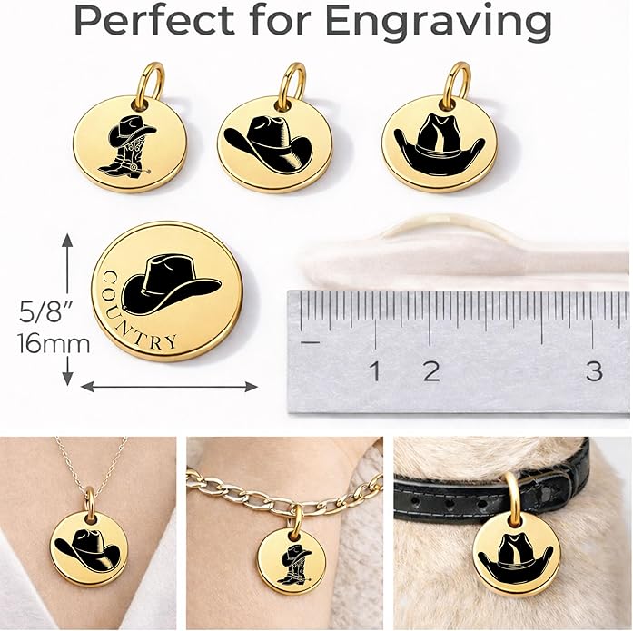 SM Design Western Charm Set of 4 – Stainless Steel Western Charms for Bracelets & Necklaces – Cowgirl, Ranch & Country Style Jewelry Charms – Western Gift for Women & Moms