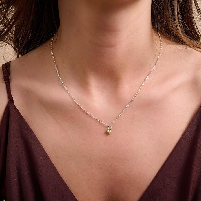 LISA LEONARD DESIGNS Brass Little Heart Pendant Neckalce in 18" Chain, Minimalists Jewelry, Dainty Necklaces, Necklaces For Women, Gift For Her