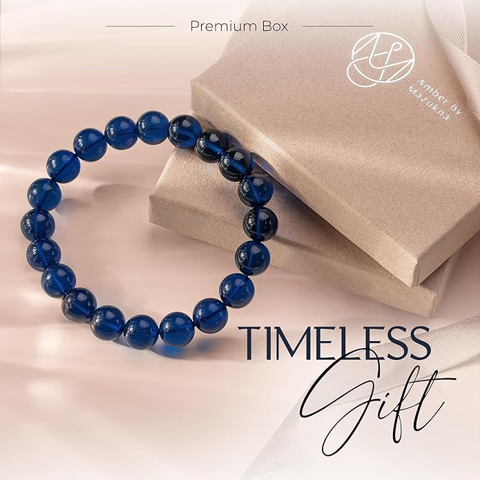Natural Baltic Amber Bracelet for Women and Men – Stretch Wristband with Faceted Beads, Lightweight Unisex Jewelry Gift for Daily and Casual Wear