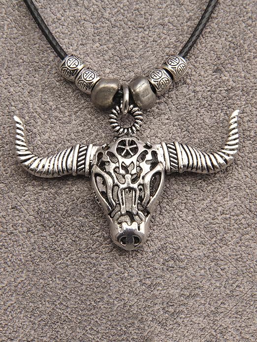 GelConnie Boho Necklaces for Women Vintage Silver Circles Long Pendant Necklace Cowgirl Sweater Necklace Adjustable Leather Choker Necklace for Women