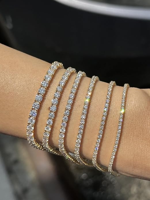 1.0-10 Carats Lab Grown Diamond Tennis Bracelet in 14K Gold, F Color & VS Clarity, Classic Diamond Bracelets for Women, part of our Premium Jewelry Signature Collection.
